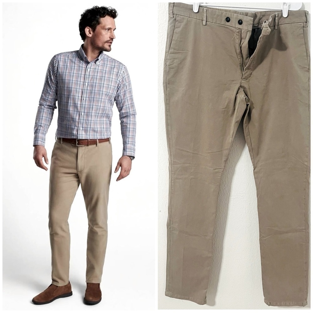 Peter Millar NWT Mens Size 38 Crown Crafted Chino Khaki Pants Stretch Business
